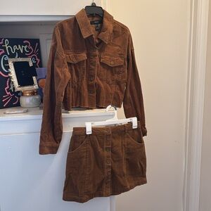 corduroy skirt and jacket set